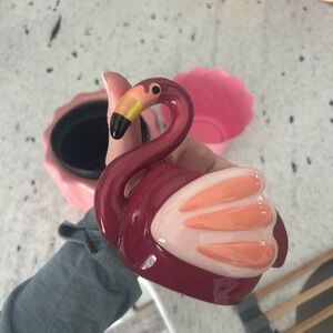Pink Flamingo Pot with Drainage